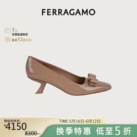 菲拉格慕（Ferragamo）女士骨色/米色Vara高跟鞋 0763727_1D _ 70/37.5 