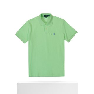 韩国polo ralph lauren拉夫劳伦短袖T恤棉翻领修身绿色男女
