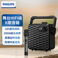 PHILIPS 飞利浦 广场舞音响 户外唱歌舞台无线蓝牙音箱重低音调节旋钮户外音响