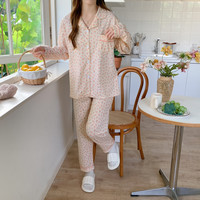 婧麒(JOYNCLEON)月子服春秋产后睡衣女春秋夏季薄款哺乳家居服可外出舒适 合欢花Jyz138483 L码