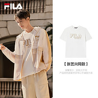 FILA 斐乐 官方男子短袖衫2024夏新华夫格运动T恤男