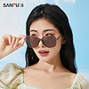 SANFU 三福 墨镜女高格调潮流方框时尚茶色防晒防紫外线太阳镜2024新款