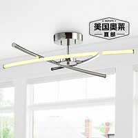 JONATHAN Y Crucis 31.5" Modern Metal Integrated LED Semi Flus