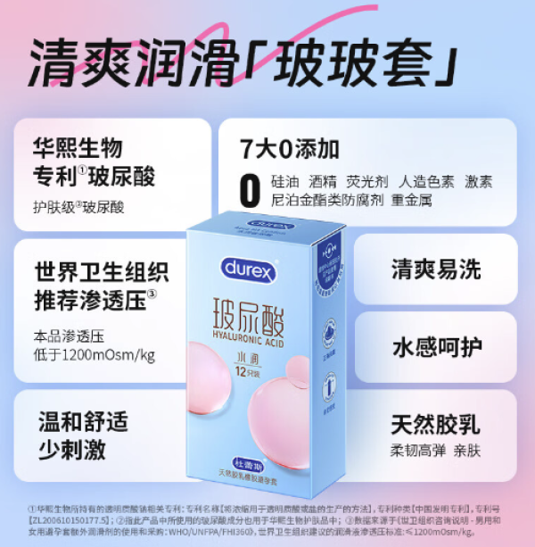 杜蕾斯 水润玻尿酸 安全套18只装