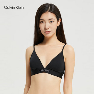 Calvin Klein内衣【双重引力带】女士舒适ck无钢圈可卸垫三角杯文胸QF6990 UB1-黑色 L