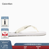 Calvin KleinJeans【父亲节】男士简约ck字母印花泳池人字拖凉鞋YM00838 YBR-月光白 44