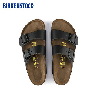 BIRKENSTOCK勃肯软木拖鞋男女同款牛皮拖鞋Arizona系列 黑色窄版51193 35