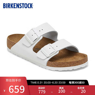 BIRKENSTOCK勃肯软木拖鞋男女同款牛皮拖鞋Arizona系列 白色窄版1025061 36