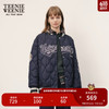 Teenie Weenie小熊秋冬学院风菱形波浪纹棒球棉服外套女