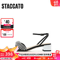 STACCATO 思加图 女士中跟凉鞋 EBO22BL2 黑色 34