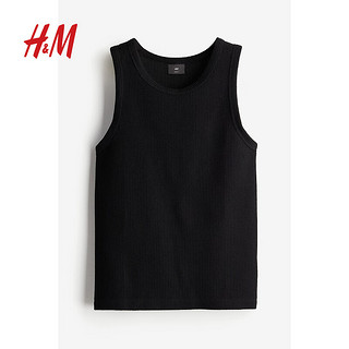 H&M2024夏季新款男装时尚休闲百搭修身版型针织背心1229296 白色 165/84 XS