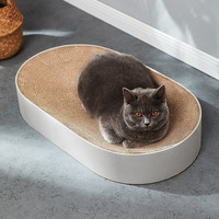 汤琪猫抓板窝大号多功能沙发防猫抓猫咪磨爪器耐磨不掉屑猫爪板玩具猫抓盆瓦楞纸猫窝猫猫用品玩具 天云灰 XL 20斤内