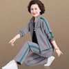 邦奥瑞达中老年运动套装女洋气中年2024中年休闲运动服春秋外套三件套 3131大象灰 4XL（142-155斤）