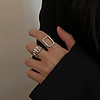 MOEFI 茉妃 小众设计开口戒指女日韩时尚百搭ins冷淡风两件套感食指环潮 镂空方形两件套
