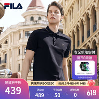FILA 斐乐男子针织短袖POLO衫2024夏季时尚休闲基础上衣 传奇蓝-NV 165/88A/S