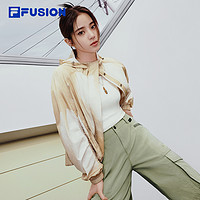 FILA 斐乐 欧阳娜娜同款 FILA FUSION斐乐潮牌连帽外套女2024新款宽松防晒衣