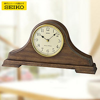 SEIKO 精工 复古日式桌面摆件台钟整点音乐报时可调音量实木座钟