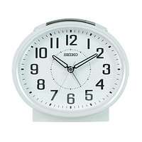 SEIKO 精工 夜光夜灯日式简约打铃贪睡日本品牌静音扫秒闹钟