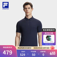 FILA 斐乐官方男子针织短袖POLO衫2024夏季新款网球运动基础上衣
