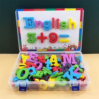 蓓贝喜英文字母磁力贴磁性 数字冰箱贴儿童玩具幼儿园宝宝早教教具 卡通三合一(带底板+冰箱贴)