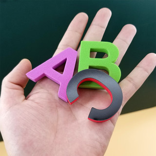 蓓贝喜英文字母磁力贴磁性 数字冰箱贴儿童玩具幼儿园宝宝早教教具 卡通三合一(带底板+冰箱贴)