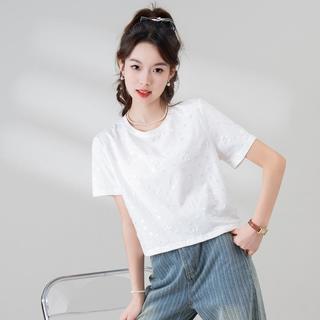 短袖t恤女2024年夏季时尚小个子女装T恤女显高显瘦休闲上衣