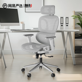 今日必买：网易严选 4D扶手曲面腰靠）小蛮腰系列 S9 Pro人体工学电脑椅 灰色 带搁脚款