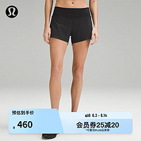 lululemon丨Speed Up 女士运动中腰短裤 4" *内衬款速干 LW7AVBT 黑色 XS/4