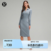 lululemon 丨Ribbed Luxtreme™ 女士罗纹休闲连衣裙 LW1ERBS 比利时蓝牛 6