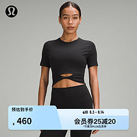 lululemon丨Cropped Nulu™Twist-Hem女士短袖 LW3IF1S 黑色 8