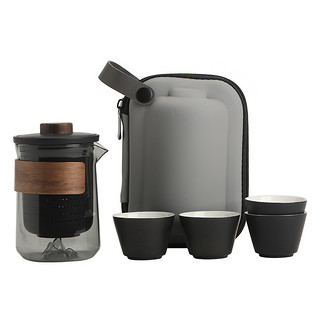 玻璃便携式旅行茶具一个人饮户外泡茶壶快客杯套装简易办公室