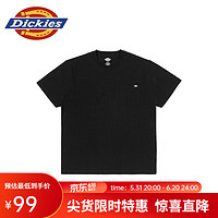 Dickies 帝客 短袖 简约小LOGO短袖T恤 男式棉舒适宽松上衣 t恤男DK012306 黑色 S