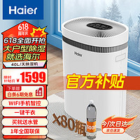 Haier 海尔 除湿机/抽湿机 除湿量40升/天 App手机遥控 家用地下室复式别墅商用工业吸湿器 40L控】