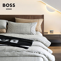 HUGO BOSS 全棉针织带logo床笠四件套