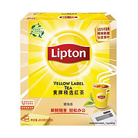 88VIP：Lipton 立顿 黄牌精选红茶商务招待袋泡茶自制奶茶办公室提神下午茶 200克