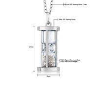 GEM STONE KING 七夕礼物 GSK项链女夏50分钻石沙漏吊坠925纯银个性情侣锁骨链