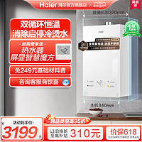 Haier 海尔 燃气热水器家用天然气双循环密闭稳燃16升水伺服恒温KL5S恒星