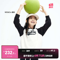 little MO&Co.little moco童装装男女童纯棉插肩袖长袖卫衣KBC3SWST08 黑色2 130/60