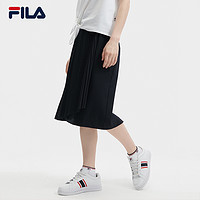 FILA 斐乐 官方半身裙2024夏季新款不规则拼接褶皱裙