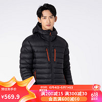 DECATHLON 迪卡侬 羽绒服男运动短款冬季保暖加厚连帽外套ODT3黑色-2022S-4689008