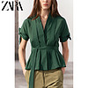 ZARA 特价精选 女装 ZW 系列配腰带打褶衬衫 2771550 500