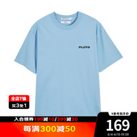 美特斯邦威T恤男女同款2024夏季潮酷布鲁托系列印花短袖上衣 黄昏蓝 180/XL