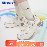 FILA FUSION斐乐潮牌女鞋帆布鞋泡泡鞋2024夏季休闲鞋运动鞋 斐乐白/奶白-WG 37.5