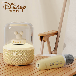 迪士尼（DISNEY）k歌蓝牙音箱 话筒音响一体麦克风 带声卡大音量大喇叭低音炮家庭ktv音响套装 S20单麦卡其 S20蓝牙音箱+话筒【卡其色】