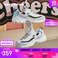 SKECHERS 斯凯奇 奶茶熊丨Skechers 秋季女款复古熊猫老爹鞋百搭运动鞋 蓝色/多彩色/BLMT 39