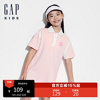 GAP女童2024夏季珠地衣裙466622 粉红色 160cm(XL)亚洲尺码