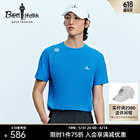 Biemlfdlkk 比音勒芬 男装夏亲肤舒适圆领运动短袖T恤 05蓝色 115/2XL