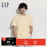 Gap 盖璞 男女装2024夏季纯棉字母logo圆领短袖T恤运动上衣A00818 黄色 165/88A(S) 亚洲尺码