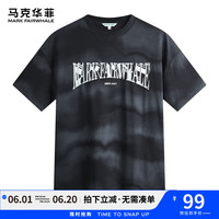 马克华菲【渐变色】短袖T恤男士24夏质感字母印花休闲百搭潮流上衣T恤衫 001黑色 L