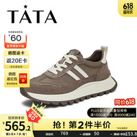 他她(TATA)他她厚底休闲阿甘鞋男鞋复古拼接运动鞋2024秋季新款PDK01CM4